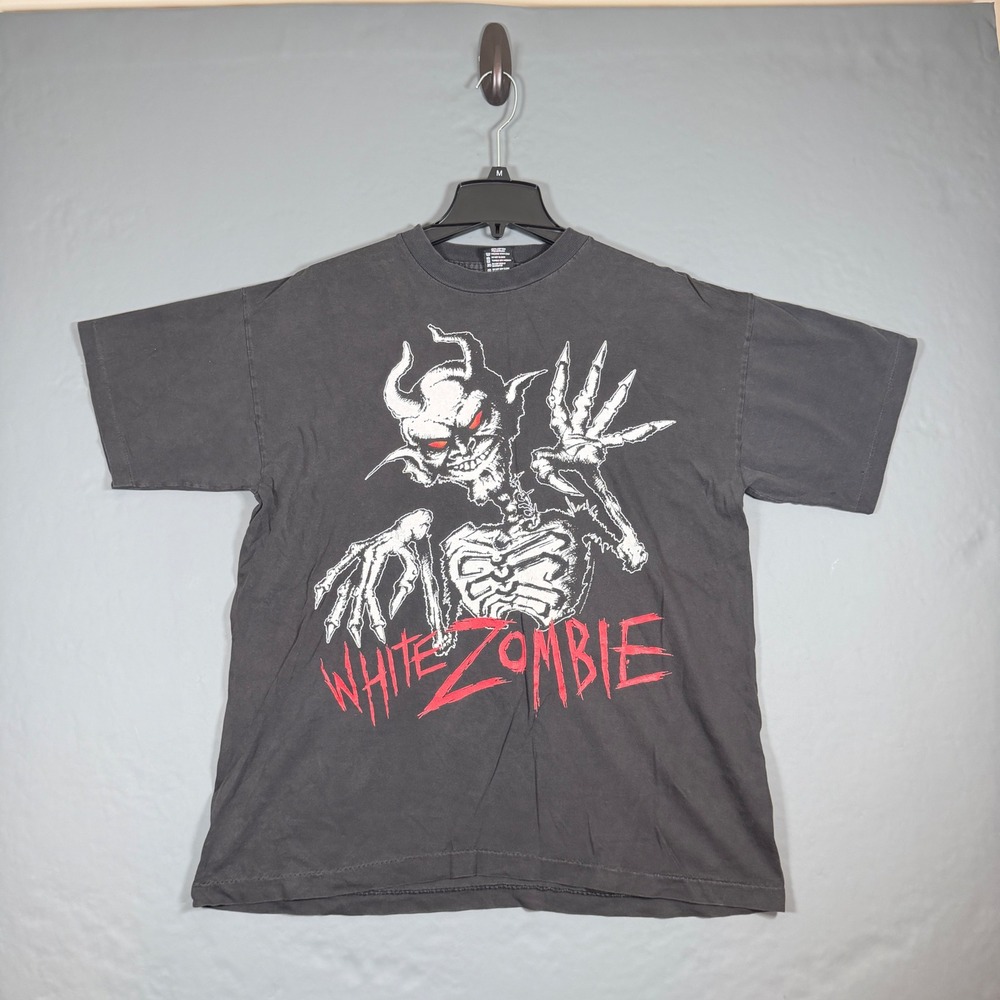 Vintage White Zombie Band T Shirt XL Polygram 666 Devil Graphic Black Tee